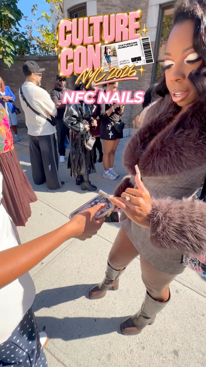 @culturecon we out hereeee! If you see me this weekend tap my nail & let’s connect 💅🏾✨ Already got a tutorial on how i made these nfc press on nails filmed for y’all 💖

#flyfiercefab #culturecon #pressonnails #getpressedbabe nfc nails, nyc, nyc outfit, culture con day one, fall outfit inspo black girl, networking