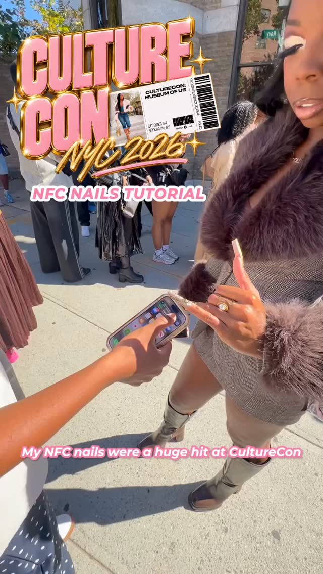 Wanna know how to put nfc tags in your nails? 👀💅🏾✨ Here’s how I did it for @culturecon ! Check out my ShopMy for the links to everything I used 🛍️.

—
#flyfiercefab #pressonnails #nailinspo #getpressedbabe nfc nails, nfc tag nails, nail tutorial, CultureCon, CultureCon 2026, Rhode Island influencer, Boston influencer, fall outfit inspo black girl, networking tips, Amazon nails