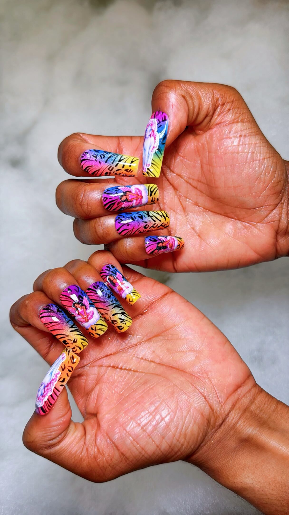 Let’s make some @lisafrank inspired press on nails for my sister 💖✨

She put me and my @cricut to WORK for her birthday party chile 😅😂. Check out my ShopMy to shop everything I used to make these press on nails 💅🏾✨

Heres what I used:
💖 @apresnailofficial Nail Professional long square sculpted gel x tips
💖 @beetlesgelpolish base gel
💖 @dndgel french tips gel polish
💖 @saviland_official airbrush gel polish & airbrush kit
💖 beetles black gel polish
💖 @koalagp_paper waterslide decal paper
💖 @btartboxnails builder gel
💖 @gaoy_official_ top coat

#flyfiercefab #getpressedbabe #pressonnails #nailtutorial Amazon nails, Lisa Frank nails, nail art tutorial, airbrush nails, Rhode Island influencer, Boston influencer, black style influencer, nail inspo 2026 black girls Lisa Frank nail inspo, nails at home, custom press on nails, how to make nail decals